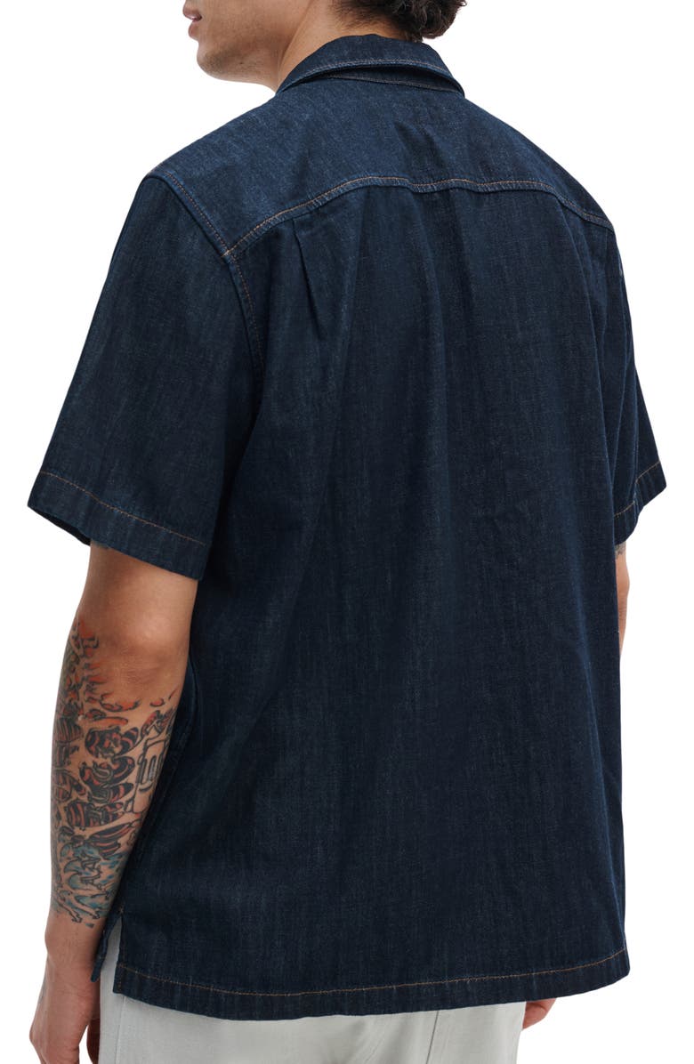 rag & bone Resort Short Sleeve Denim Button-Up Shirt, Alternate, color, Rinse