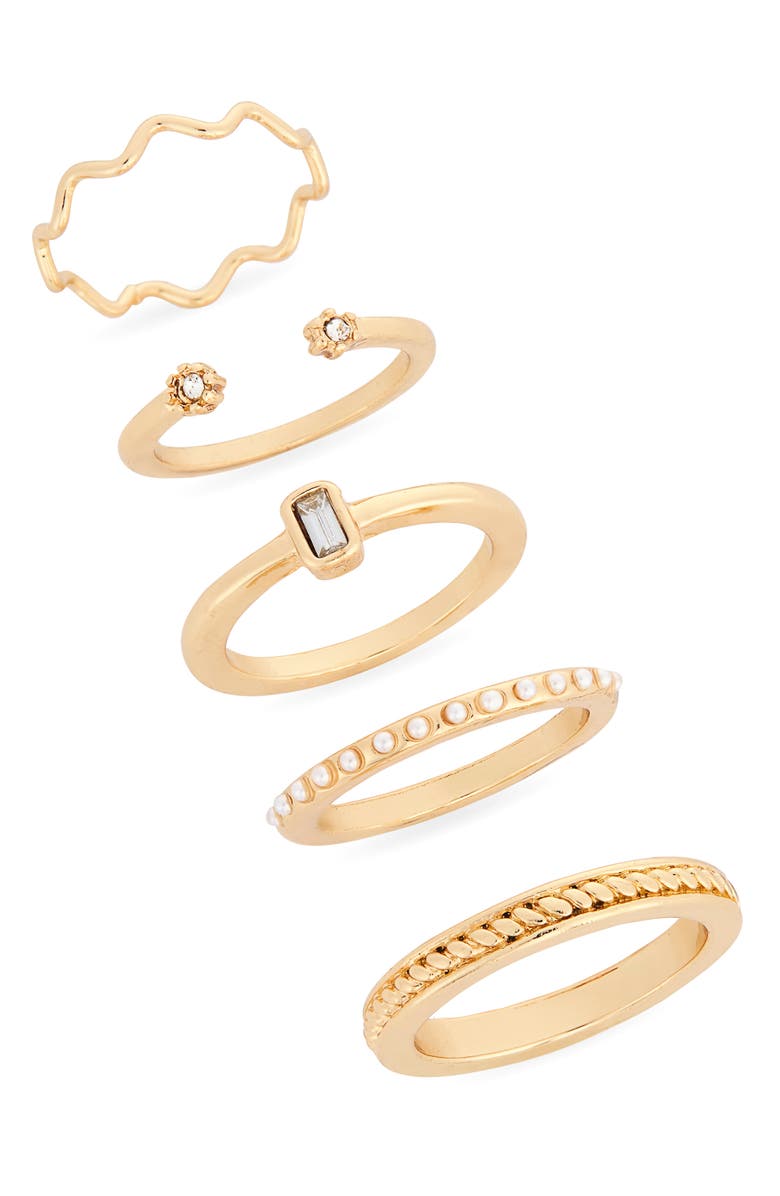 BP. Pretty 5-Ring Set, Main, color, Gold Crystal