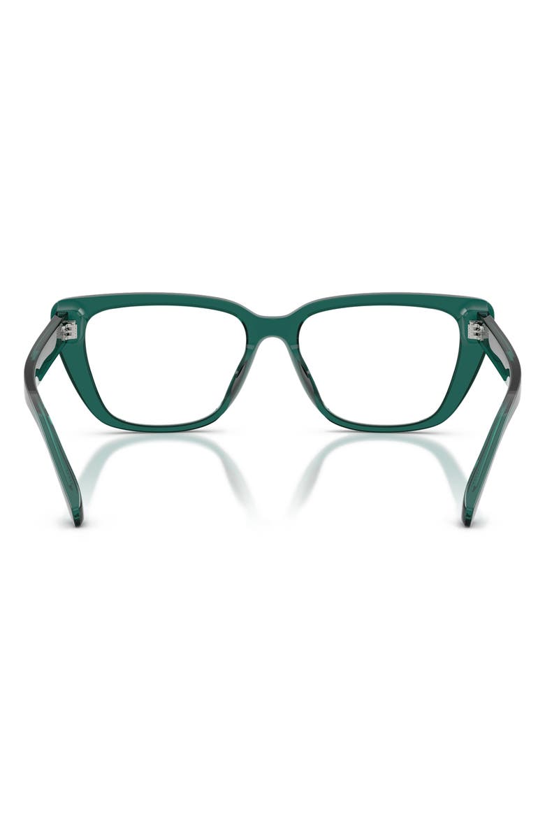 Emporio Armani 54mm Cat Eye Optical Glasses, Alternate, color, Shiny Green / Demo Lens