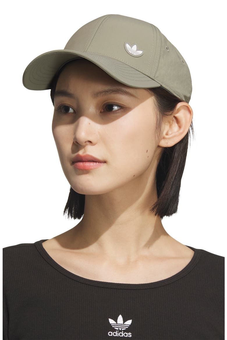 Luna Structured Strap Back Hat, Alternate, color, SILVER PEBBLE GREY/ WHITE