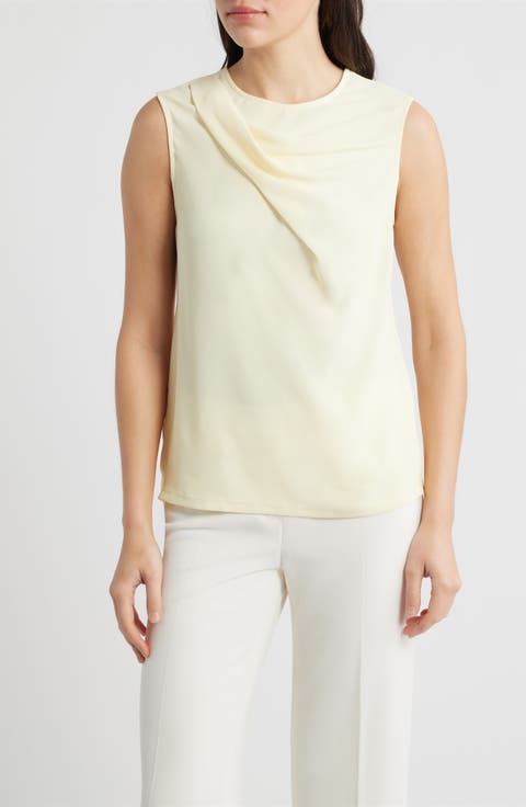 Asymmetric Sleeveless Cowl Neck Top