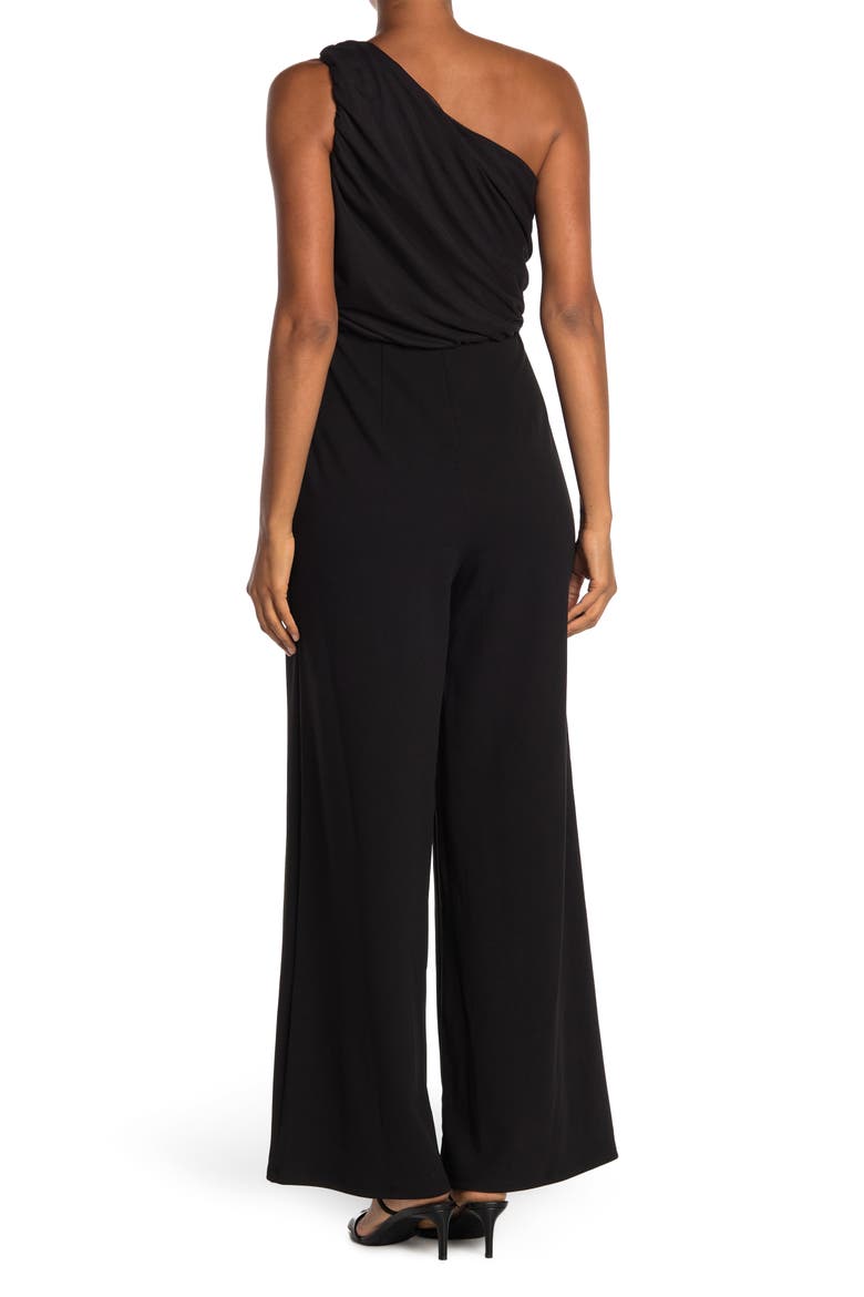 Ava One-Shoulder Wide Leg Jumpsuit, Alternate, color, BLACK