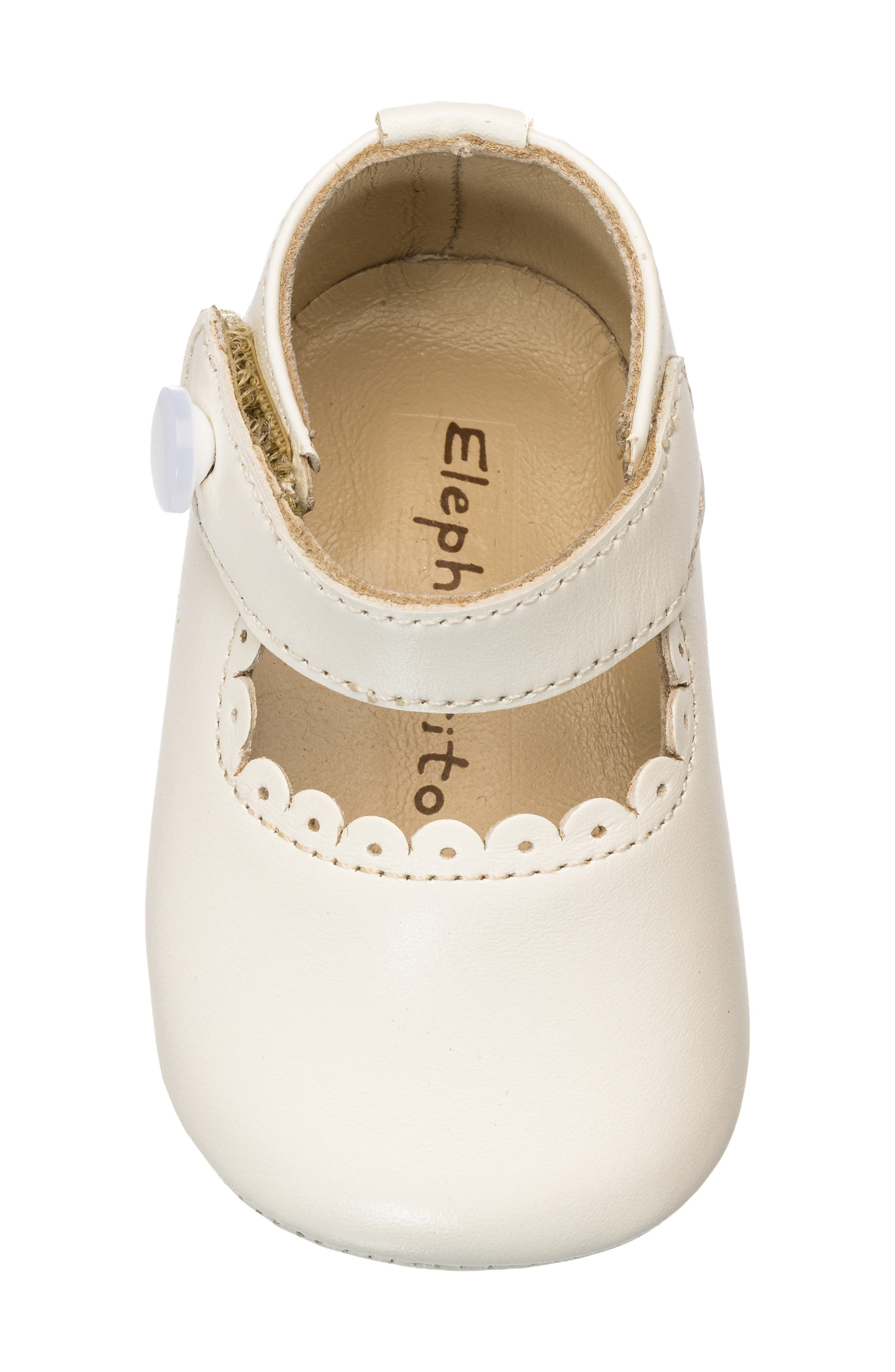 Elephantito Mary Jane Crib Shoe, Alternate, color, Bone
