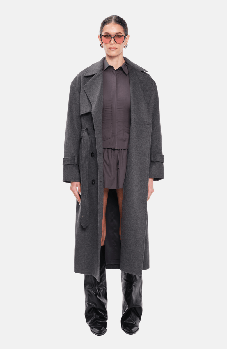 OW Collection MATILDA Wool Coat, Alternate, color, Charcoal Grey