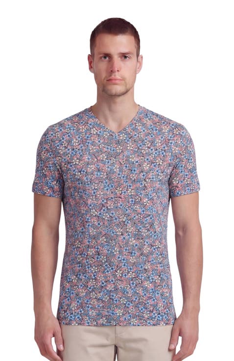 Floral Field Mens Vneck Tee