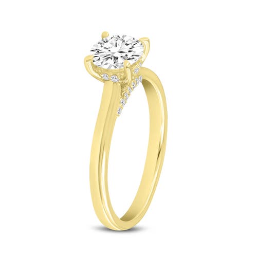 Luvmyjewelry Certified Round Shape Lab Grown Diamond (1.15 Ctw) Hidden Halo Ring In 14k Yellow Gold In 14k Yellow Gold