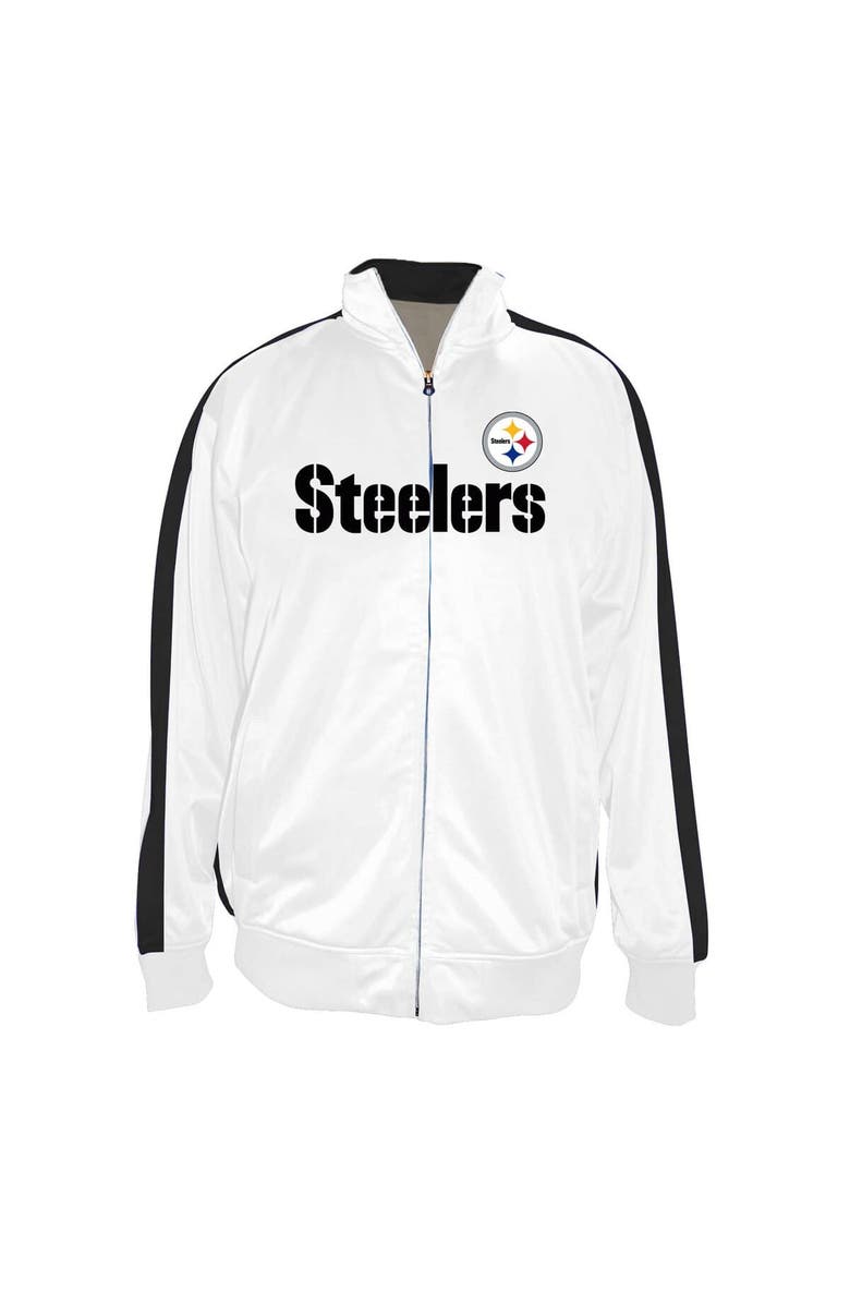 FANATICS Men's Fanatics White Pittsburgh Steelers Big & Tall Tricot Full-Zip Track Jacket, Main, color, White