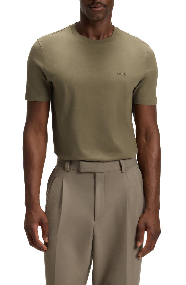 BOSS Thompson Solid T-Shirt, Main, color, Open Brown