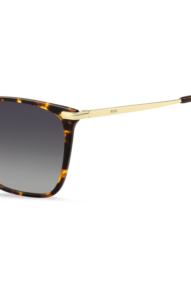 BOSS 58mm Square Sunglasses, Alternate, color, Brown/ Gold