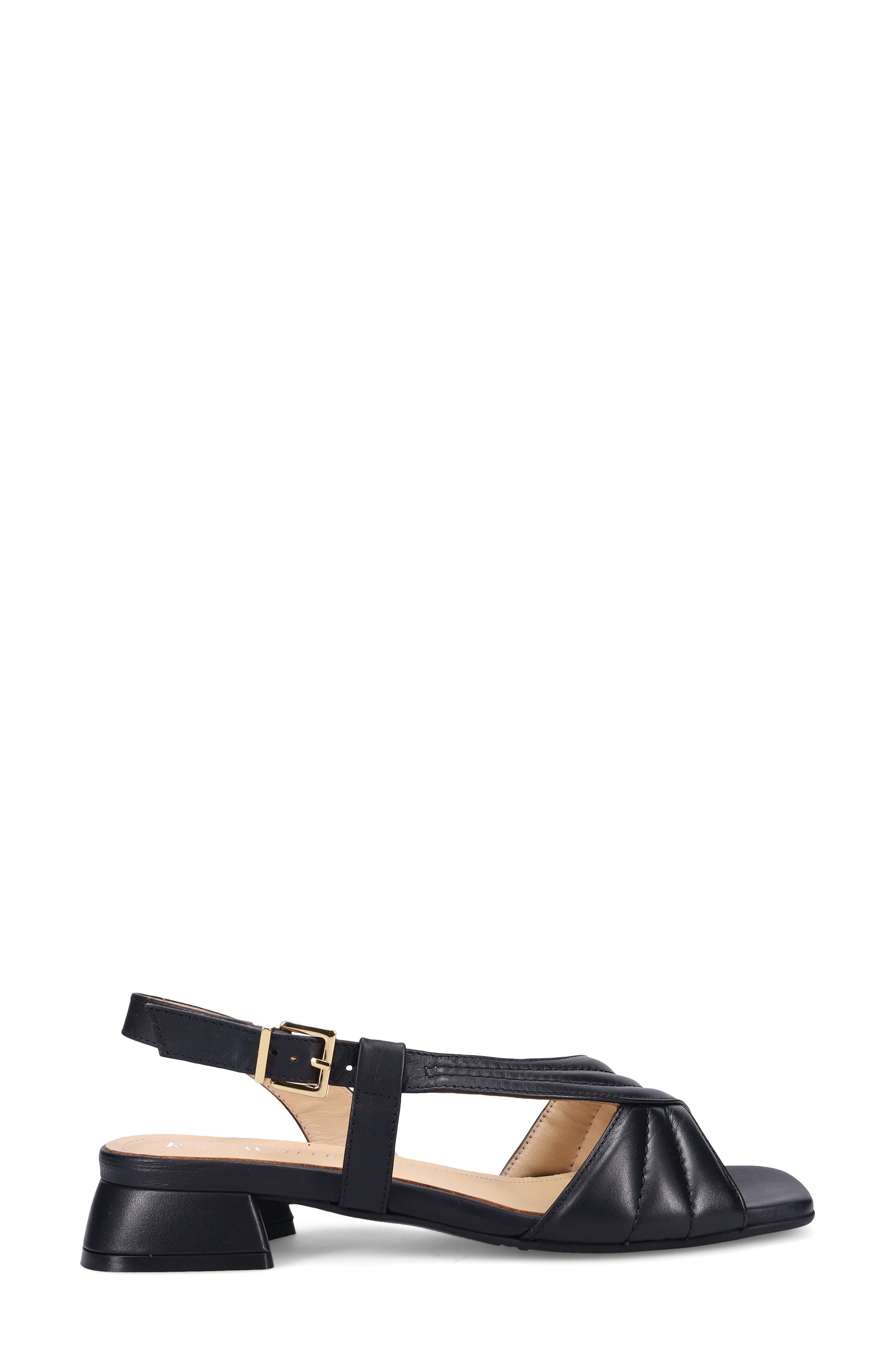 Ron White Blair Slingback Leather Sandal, Alternate, color, Onyx