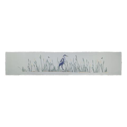 Heron Coastal Table Runner on Grey Panel