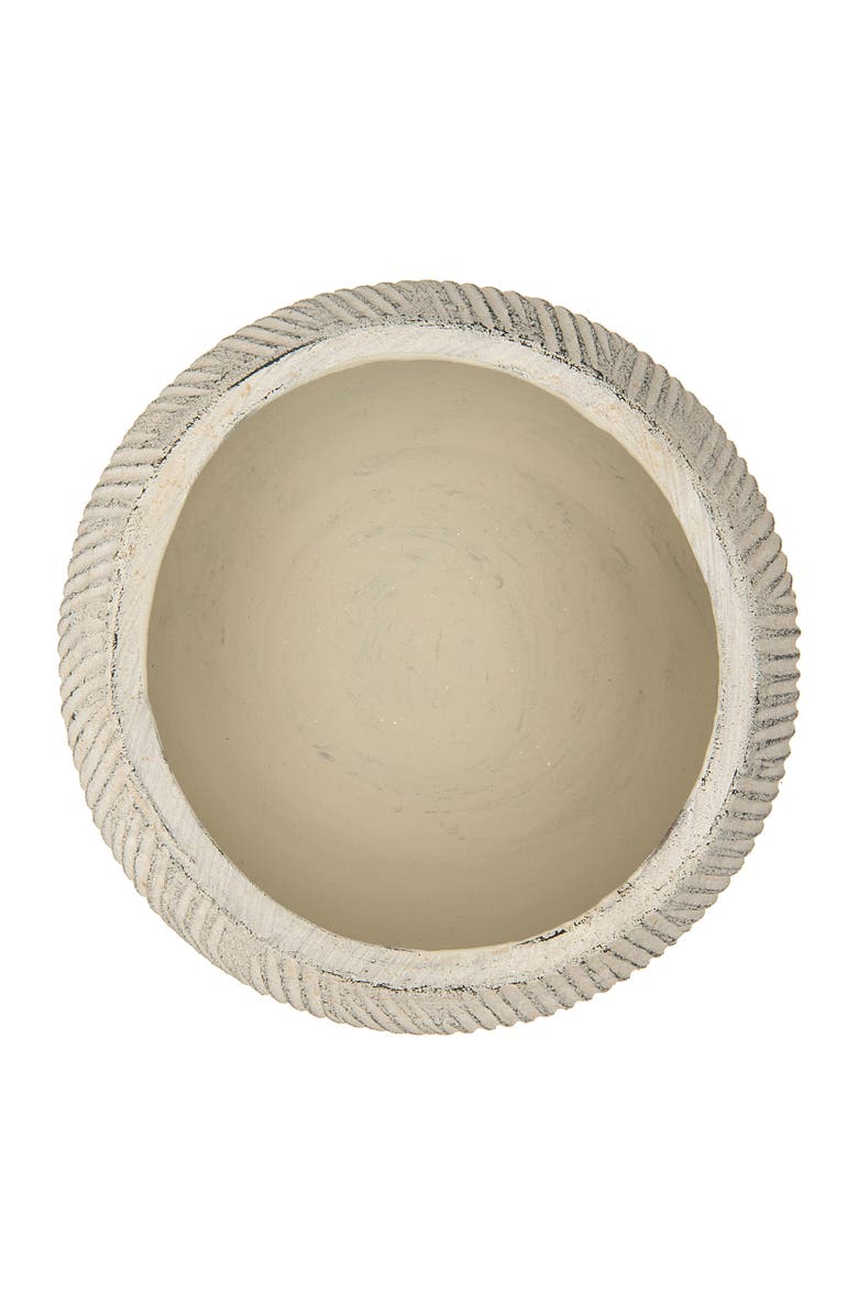 Storied Home Distressed Cream Terracotta Planter with Fluted Texture, Alternate, color,