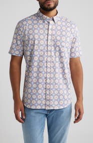 Johnston & Murphy XC Flex Ascend Short Sleeve Button-Up Shirt