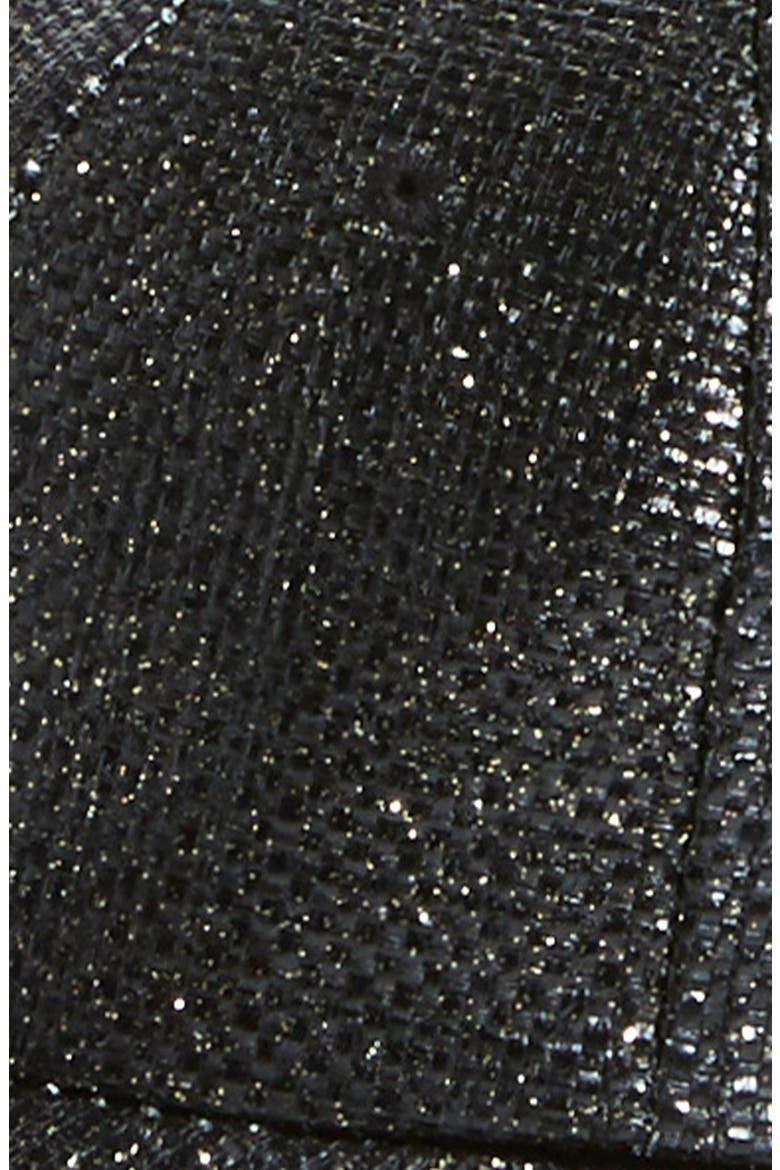 Metallic Straw Baseball Cap, Alternate, color, BLACK