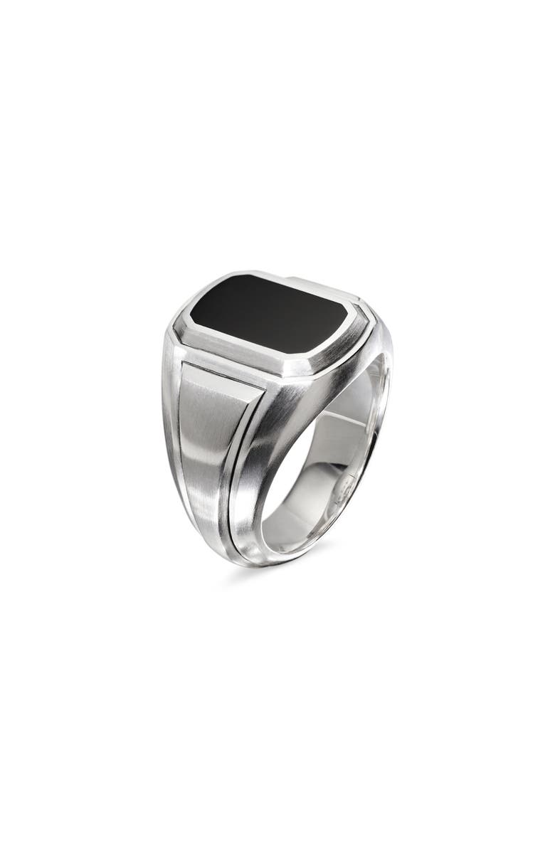 David Yurman Deco Signet Ring with Black Onyx, Alternate, color,