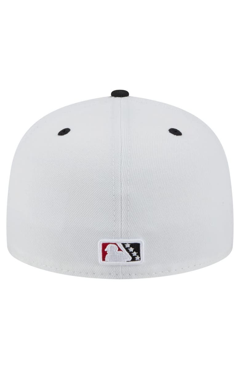 New Era Men's New Era  White/Black Carolina Mudcats Authentic Collection 59FIFTY Fitted Hat, Alternate, color, White