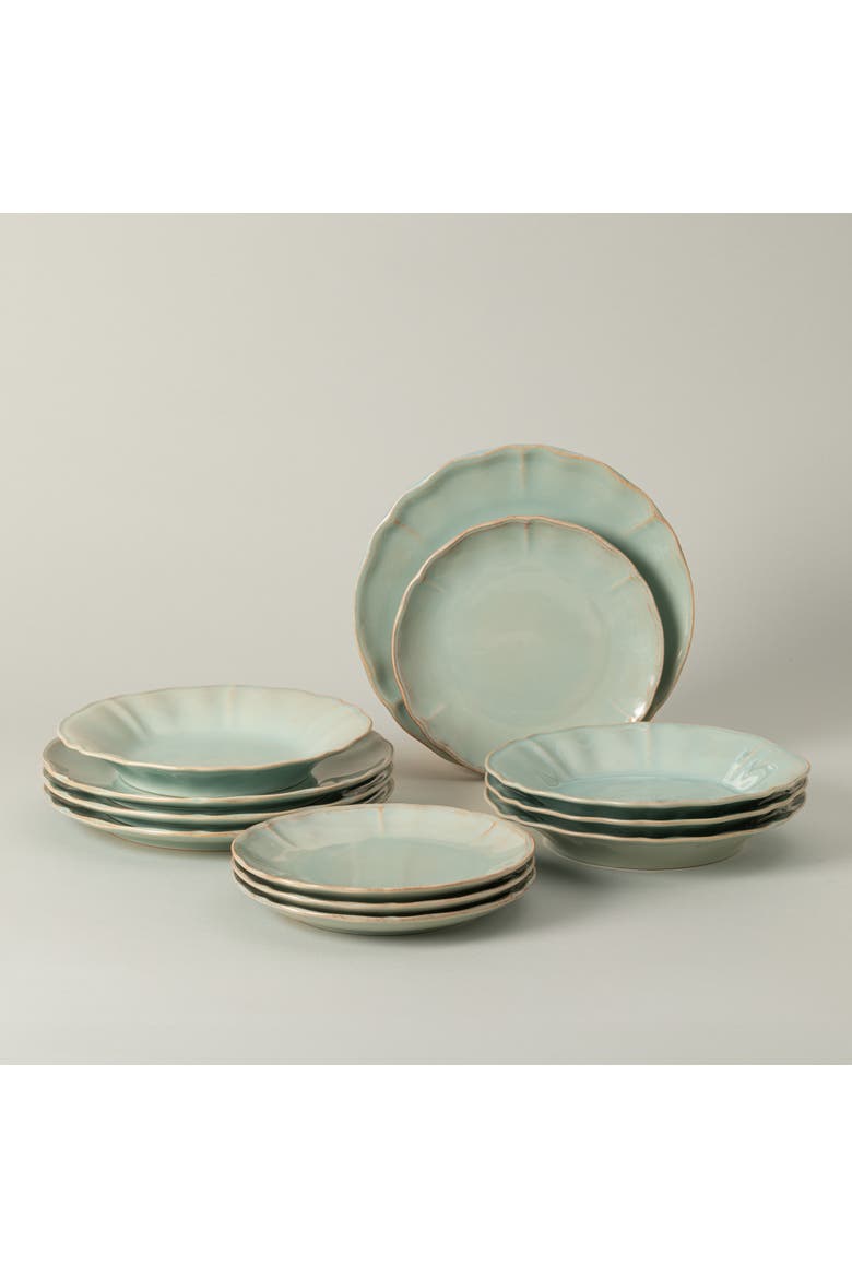 Alentejo 12-pc place setting w/ pasta plate, Alternate, color, Turquoise