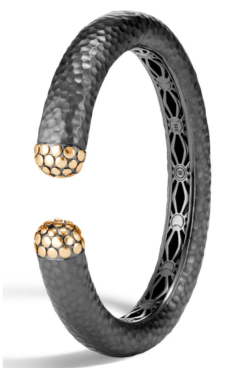 Dot Hammered Kick Cuff, Main, color, SILVER