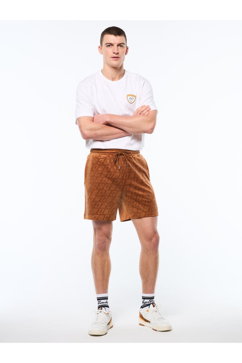 Bandiera Debossed Velour Short, Alternate, color, SUGAR ALMOND