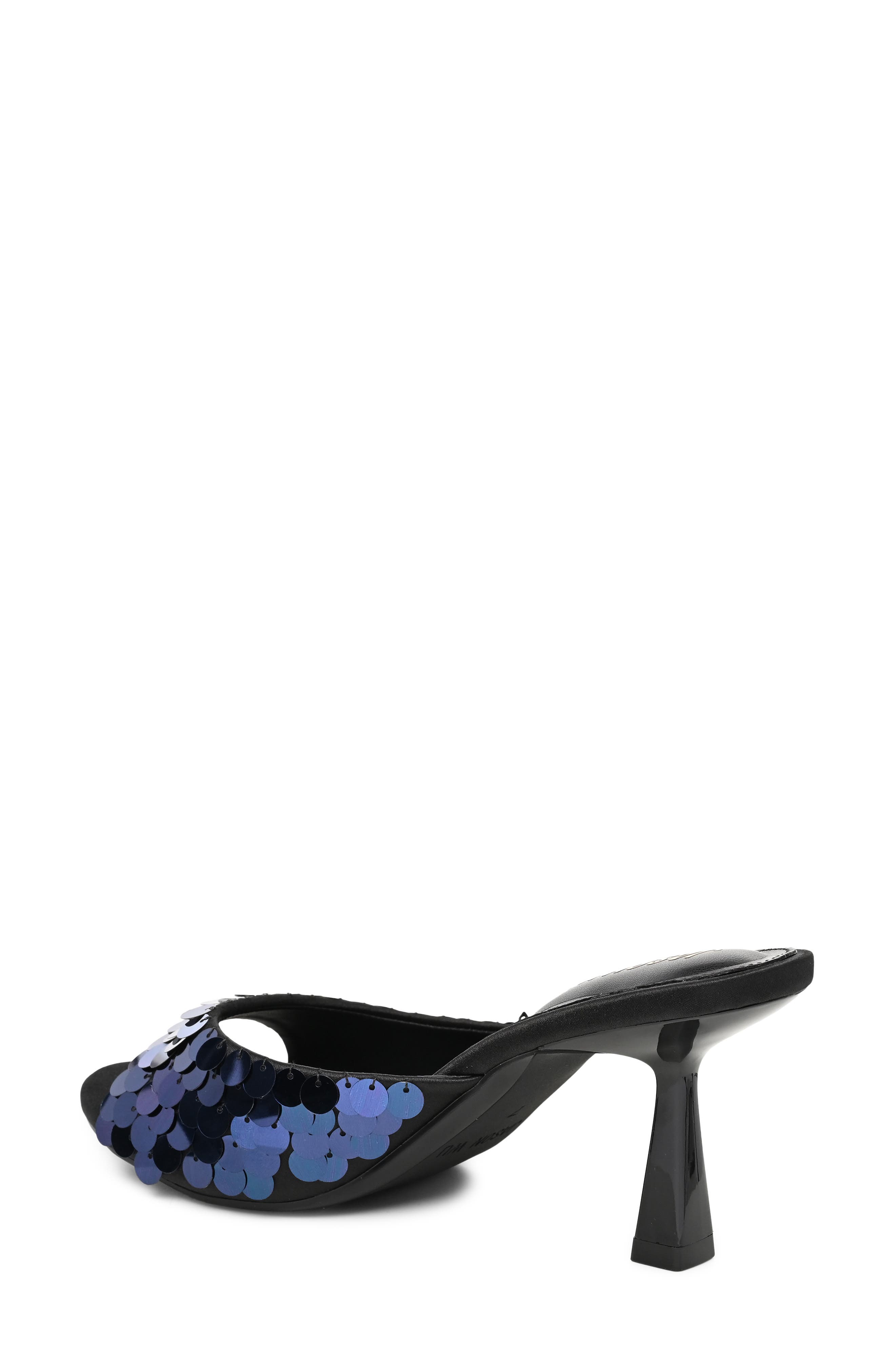 Caddey Embellished Slide Sandal, Alternate, color, BLACK SATIN