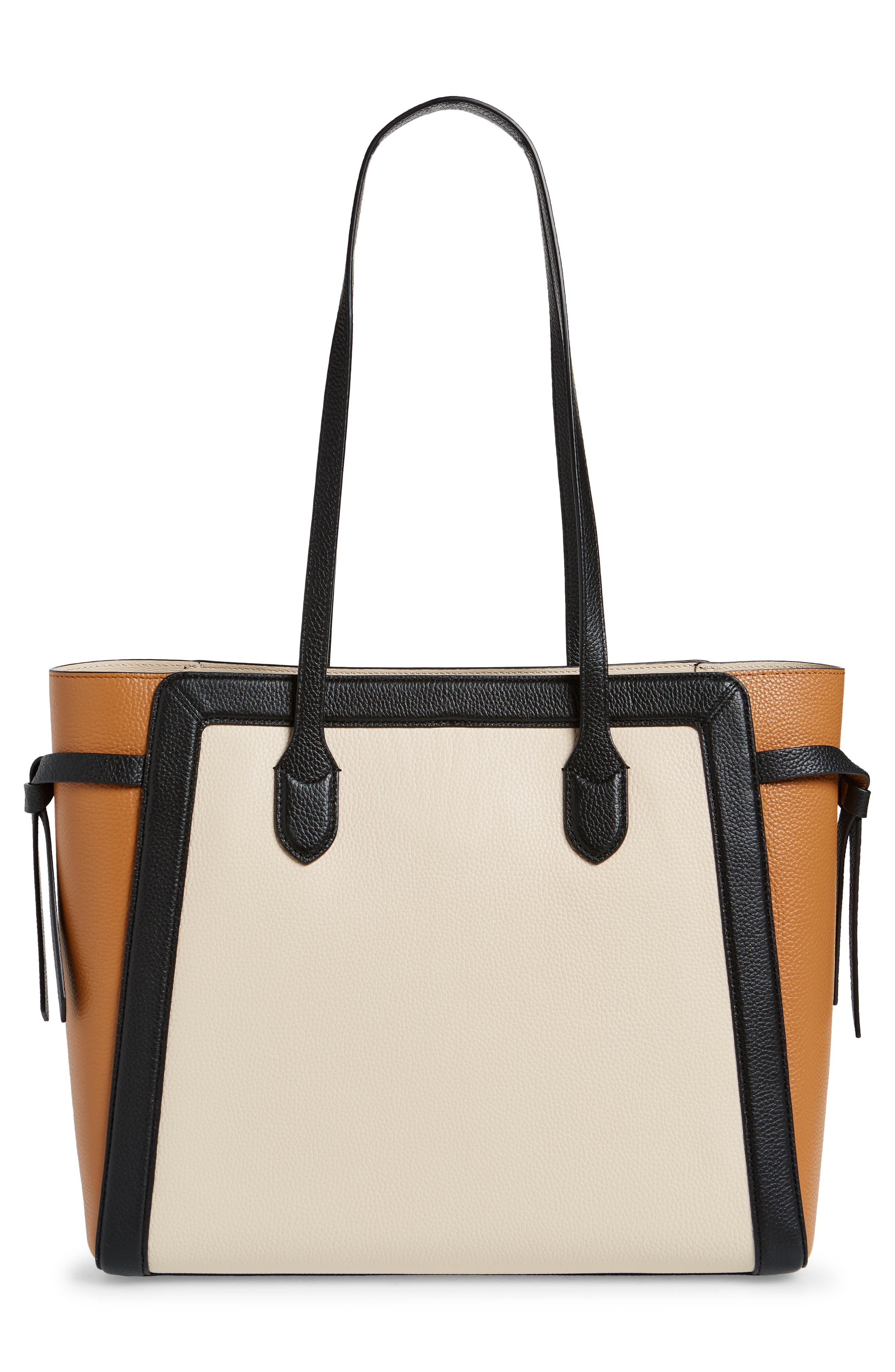 knott colorblocked pebble leather tote, Alternate, color, MILK GLASS MULTI