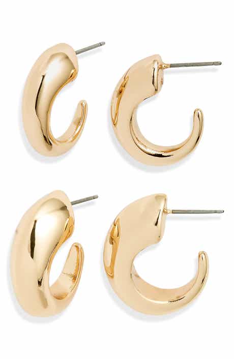 Set of 2 Tapered Hoop Earrings