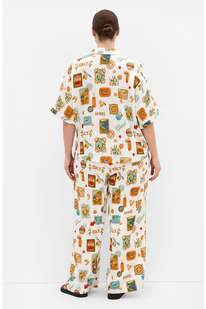 Amore Amalfi Print Button-Up Shirt, Alternate, color, CREME LA DOLCHE