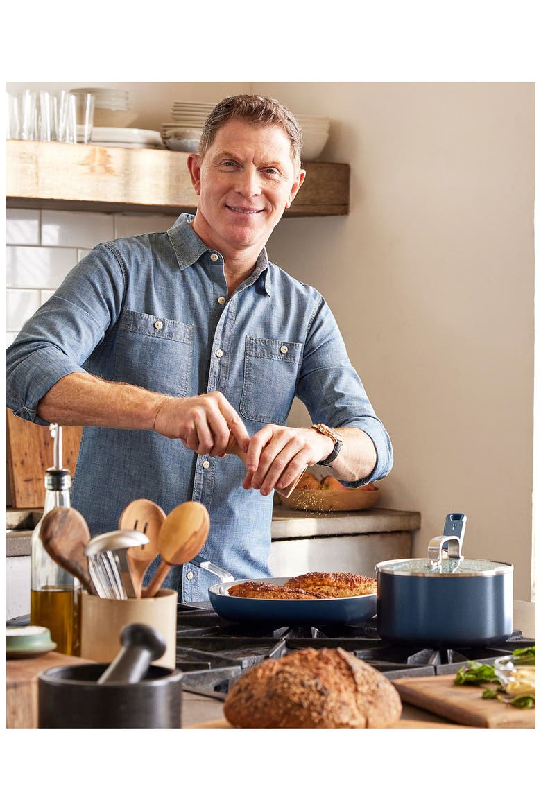 Bobby Flay Professional 10-Piece Ceramic Nonstick Cookware Set, Alternate, color, OXFORD BLUE