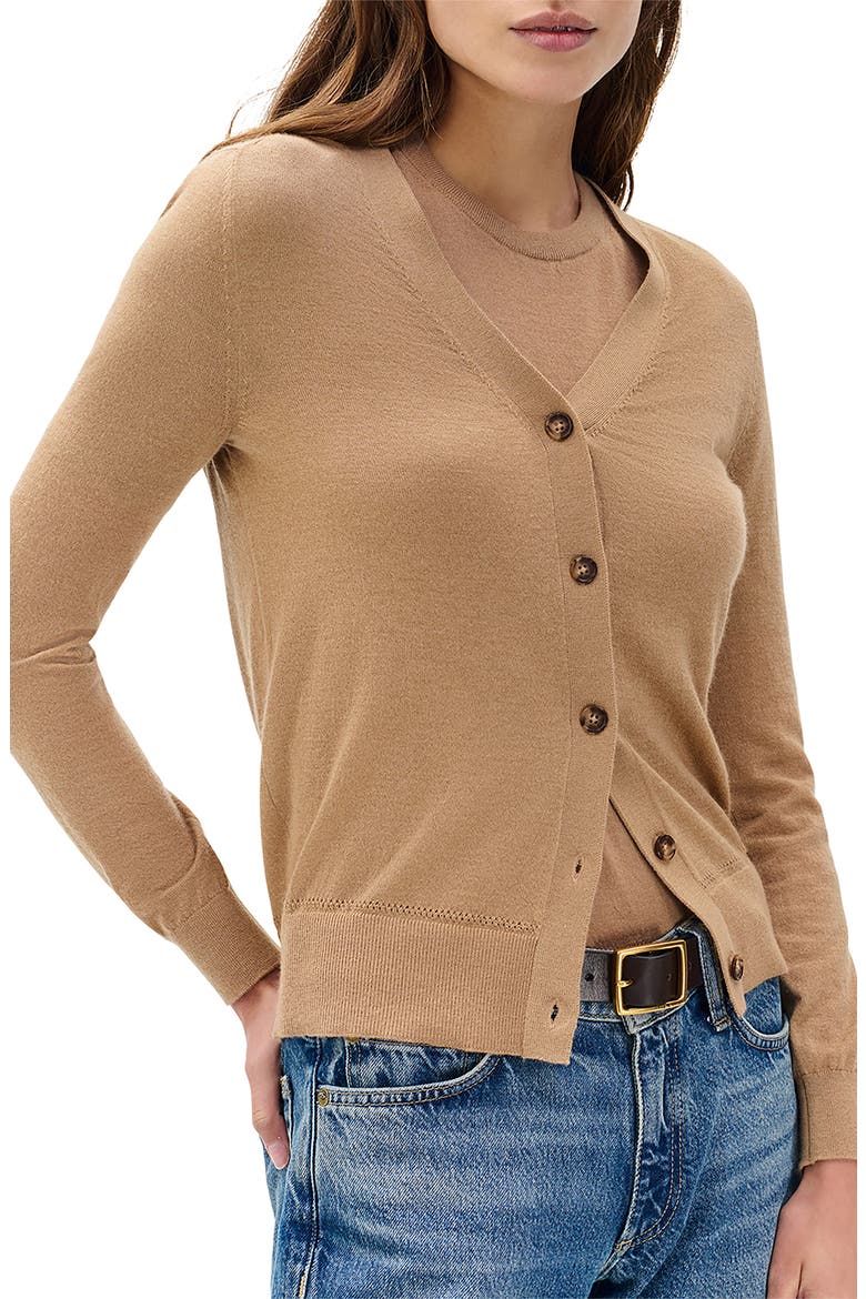 Adeline Cashmere Cardigan, Alternate, color, CAMEL