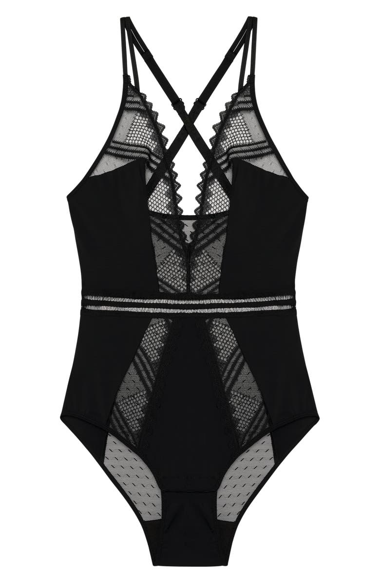 PASSIONATA Rodeo Bodysuit, Alternate, color, Black