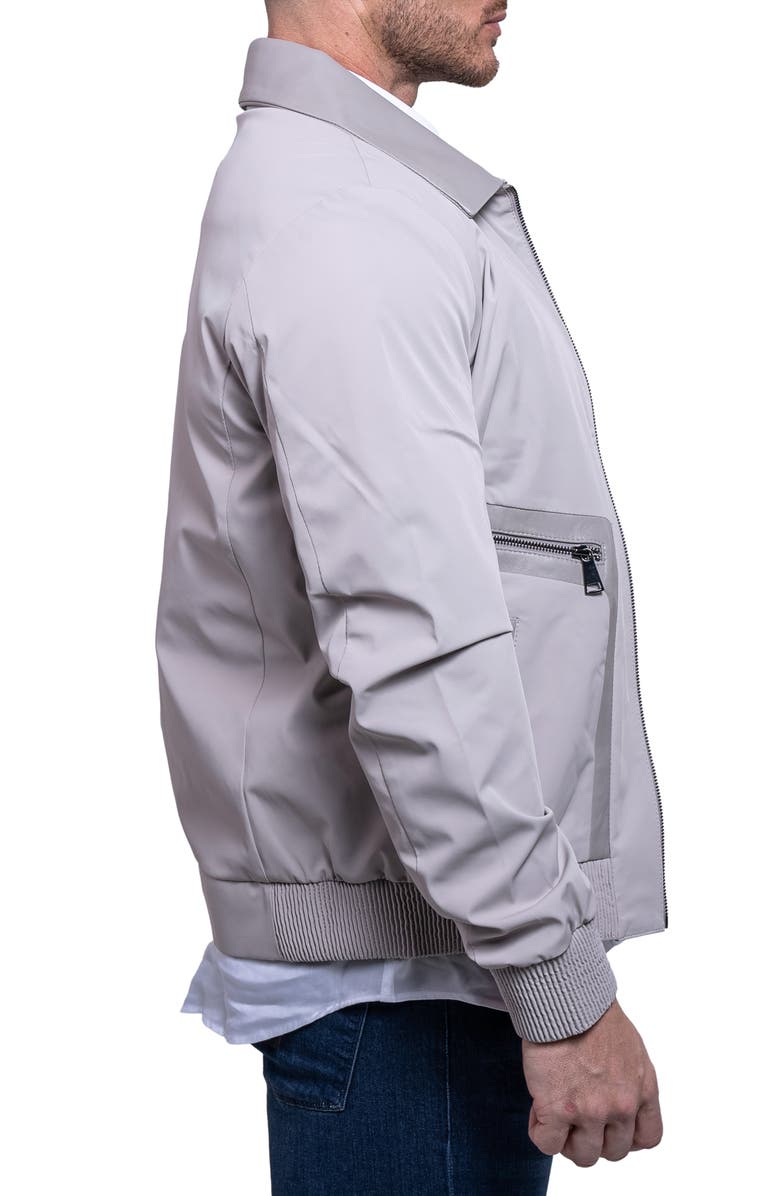 Maceoo Resistance Leather Trim Bomber Jacket, Alternate, color,