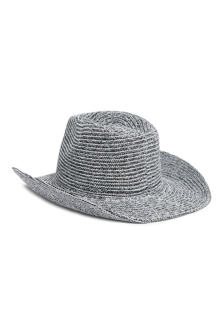 Space Dye Knit Cowboy Hat, Alternate, color, BLACK
