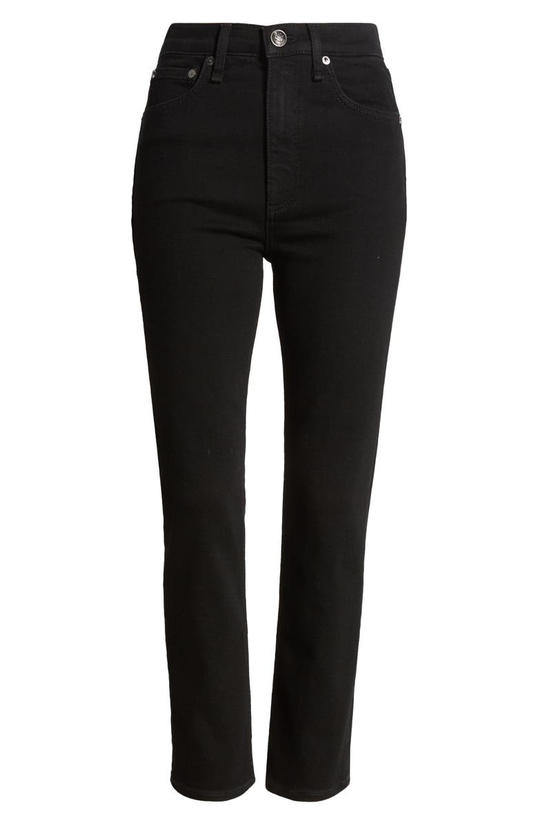 rag & bone Flexi Wren High Waist Ankle Slim Jeans, Alternate, color, Black
