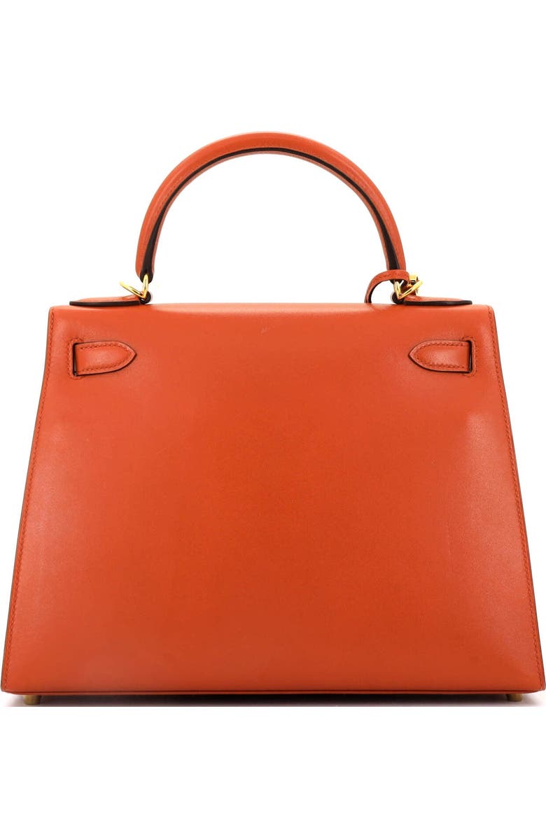 Pre-Owned Hermes Kelly Handbag Orange Tadelakt with Gold Hardware 28, Alternate, color, Terre Battue