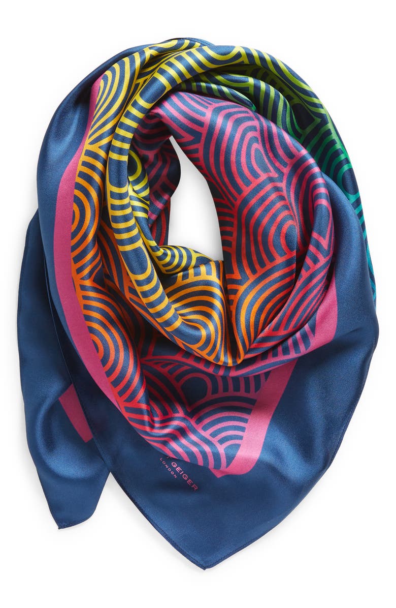 Kurt Geiger London Gradient Rainbow Large Square Scarf, Alternate, color, 