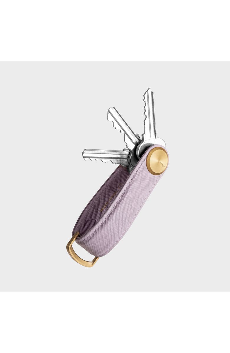 Orbitkey Pro Saffiano Leather Key Organiser, Main, color, Lilac