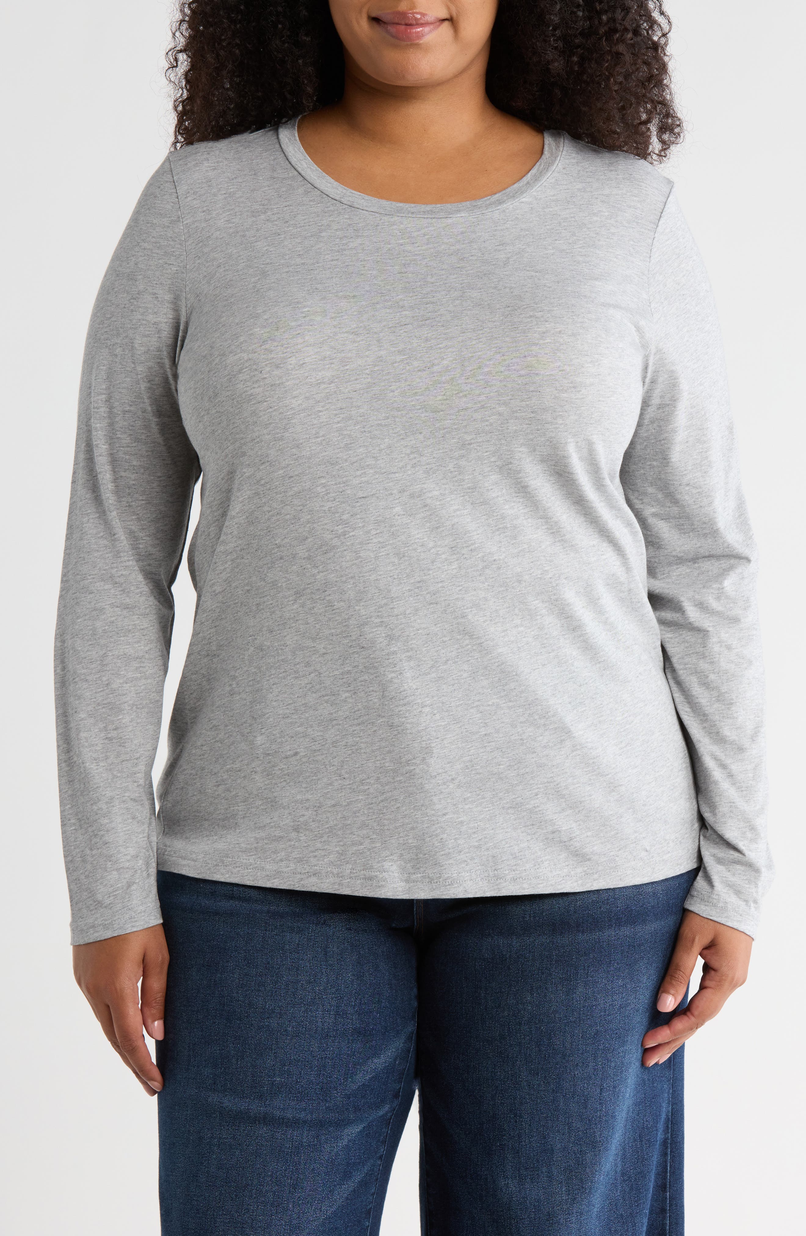 Nordstrom Crewneck Long Sleeve Pima Cotton T-Shirt
