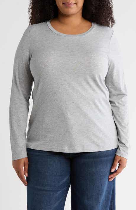 Nordstrom Crewneck Long Sleeve Pima Cotton T-Shirt