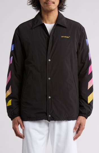 Off-white Diag Rainbow Gradient Light Jacket In Black