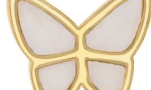 Adornia Set Of 2 Mother-of-pearl Butterfly & Clover Pendant Necklaces In Gold