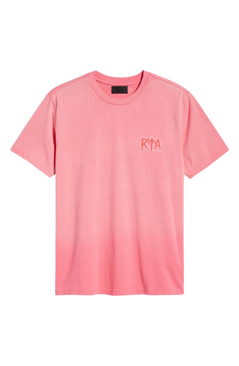 RtA Liam Pink Cyber Metal Logo Graphic T-Shirt, Main, color, 
