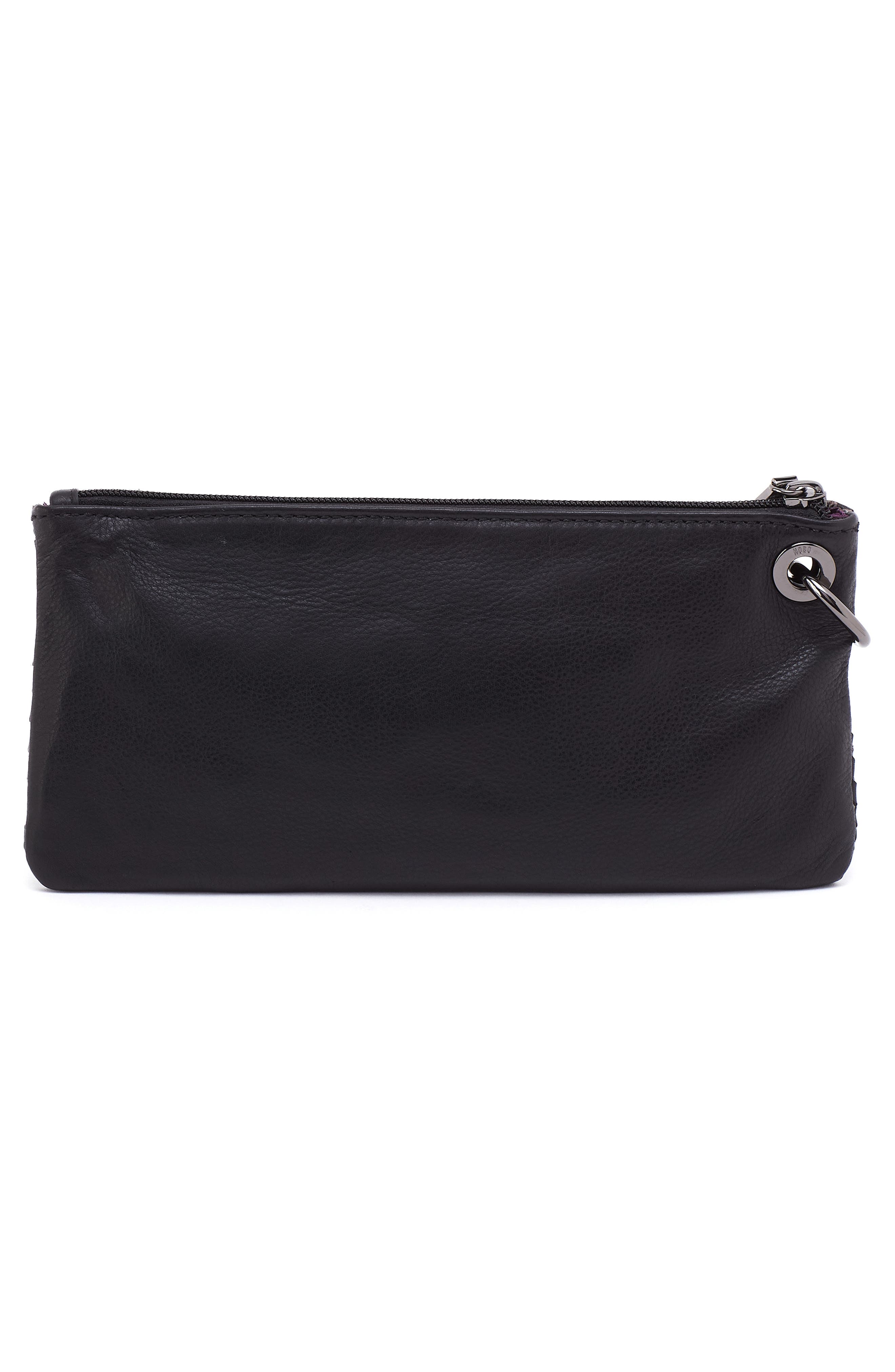 'Vida' Leather Clutch, Alternate, color, BLACK METALLIC WOVEN