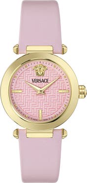 Versace Renaissance Leather Strap Watch, 35mm