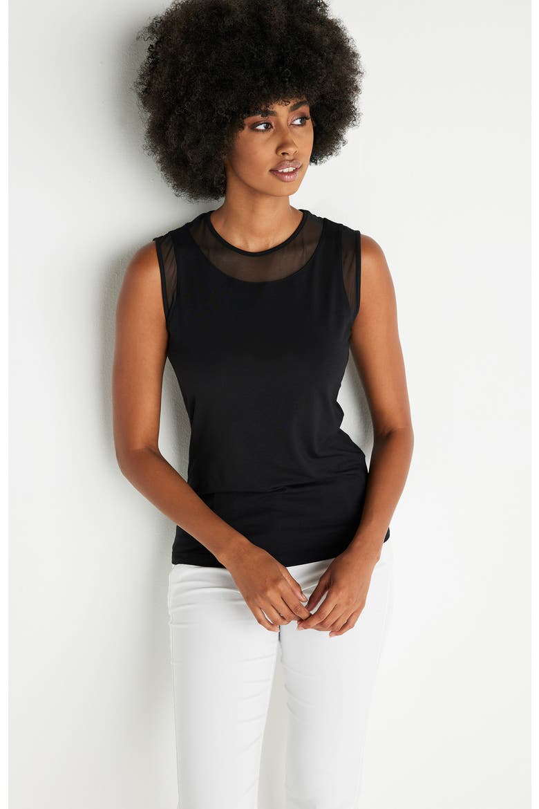 Flo Pima Cotton Tank, Alternate, color, Black