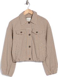 Bagatelle Bubble Hem Plaid Trucker Jacket
