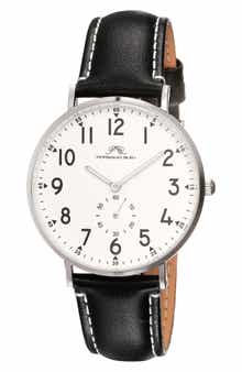 PORSAMO BLEU Rowan Leather Strap Watch, 40mm