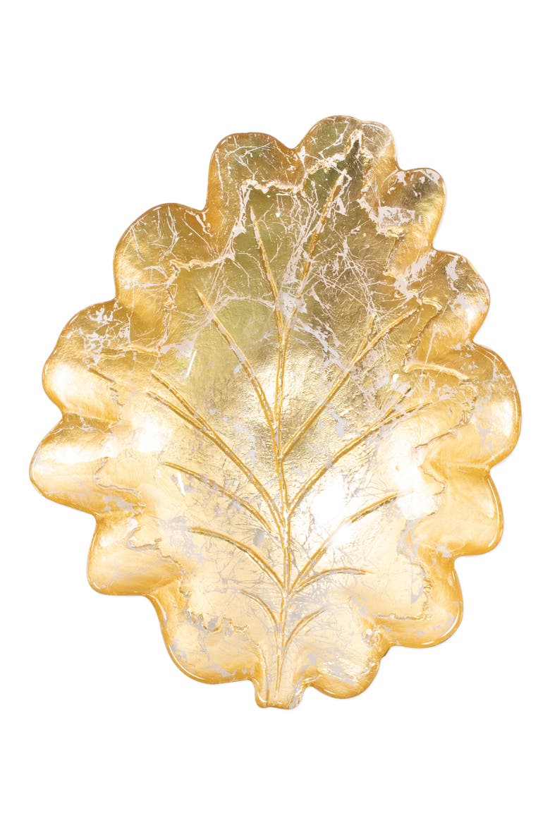 Small Moon Glass Leaf Bowl, Main, color, GOLD
