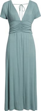 Loveappella Ruched Bodice Midi Dress