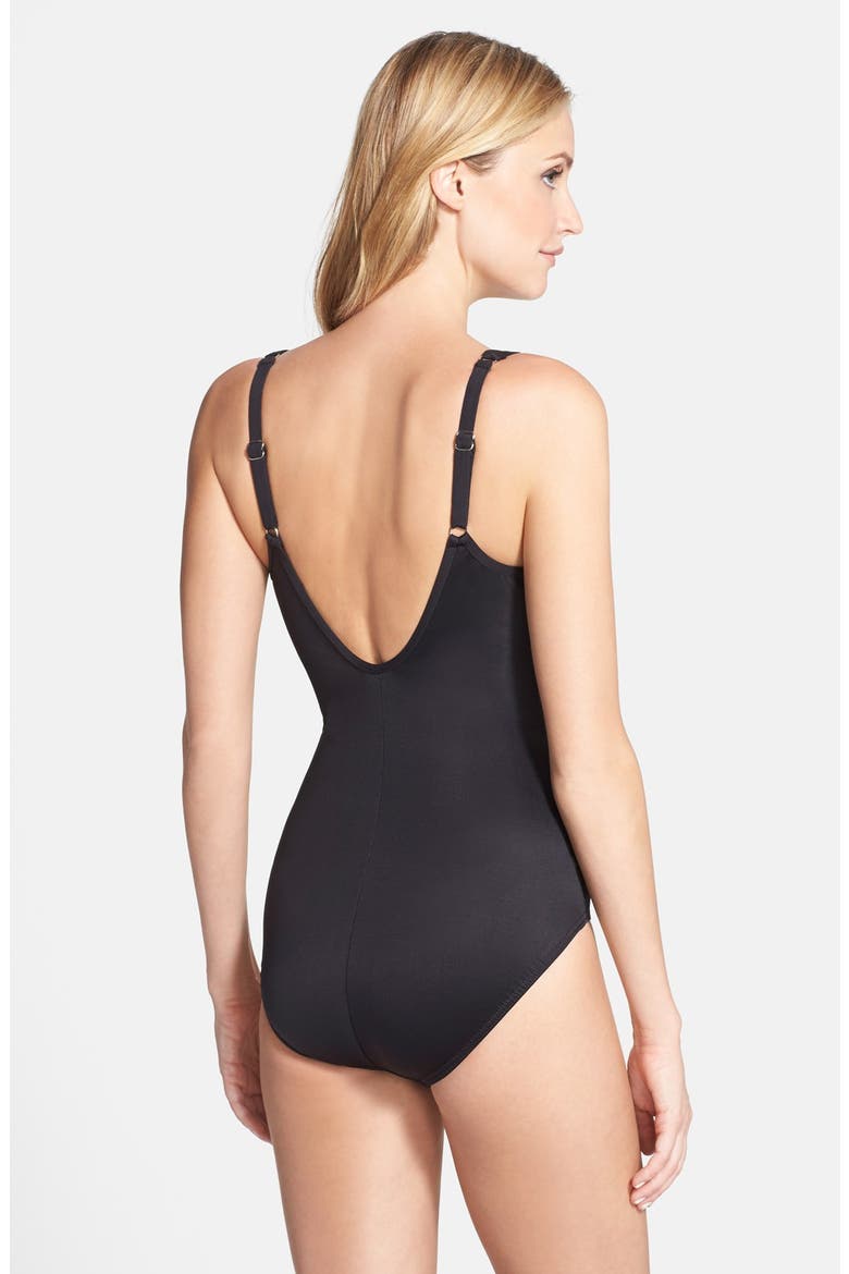 'Madero' Mesh Inset One-Piece Swimsuit, Alternate, color, BLACK