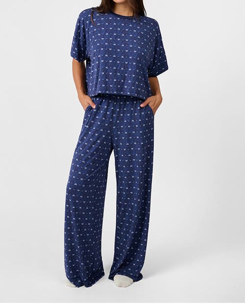 Weworewhat Sleep Wide Leg Pant In Blue